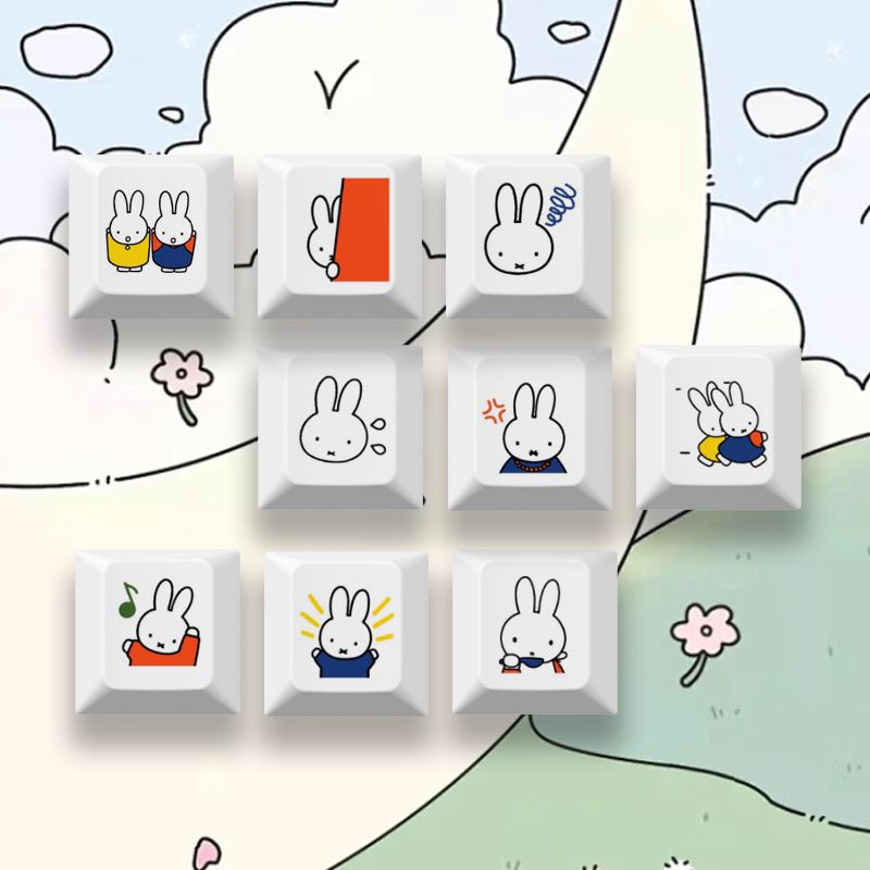 New Miffy rabbit cartoon cute  - đánh giá và giá Gaming Keyboard Mechanical