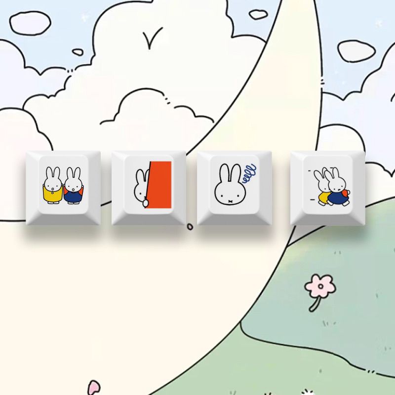 New Miffy rabbit cartoon cute  - đánh giá và giá Gaming Keyboard Mechanical