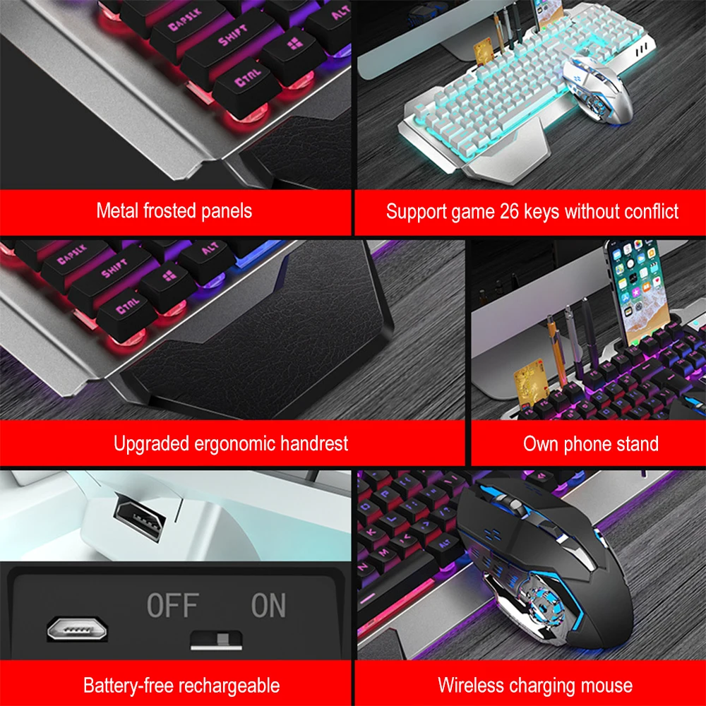 K680 Rechargeable 2.4G wireles - đánh giá và giá Gaming Keyboard Mouse Wireless