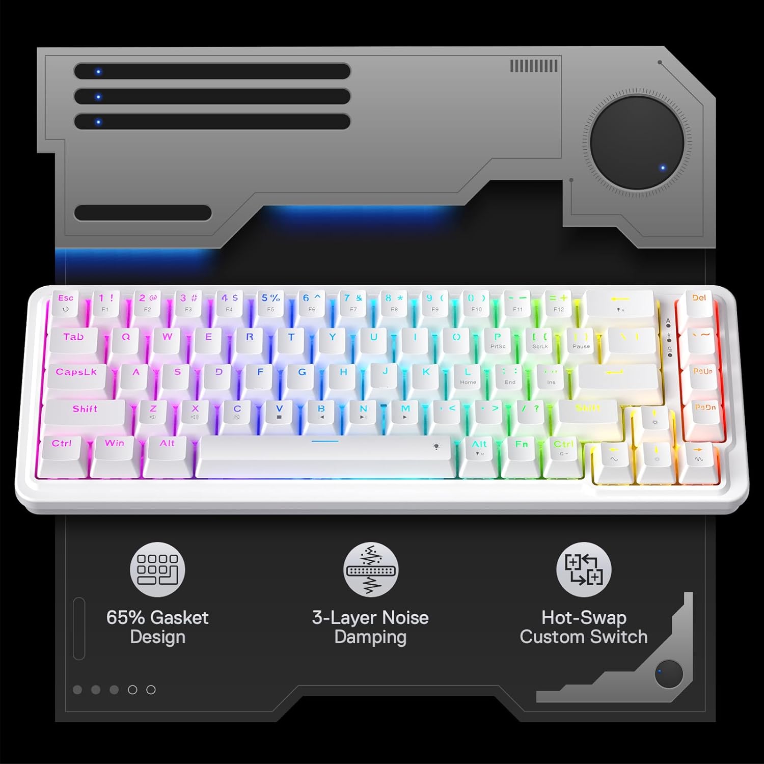 Redragon K709 65% Wired Gasket - đánh giá và giá Gaming Keyboard No Noise