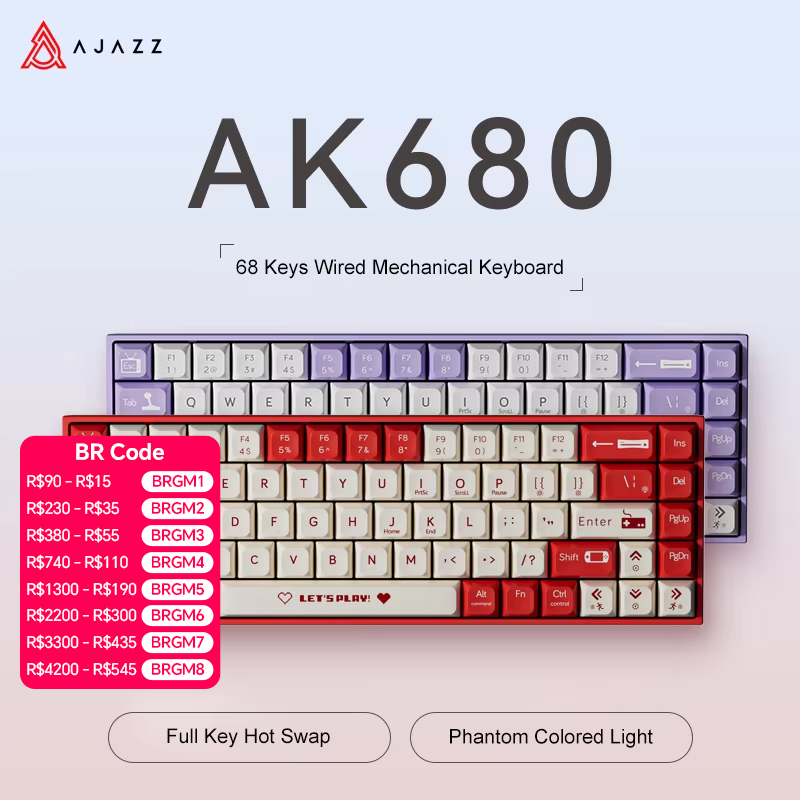 AJAZZ AK680 65% Wired Gaming M - đánh giá và giá Gaming Keyboard Hot Swappable