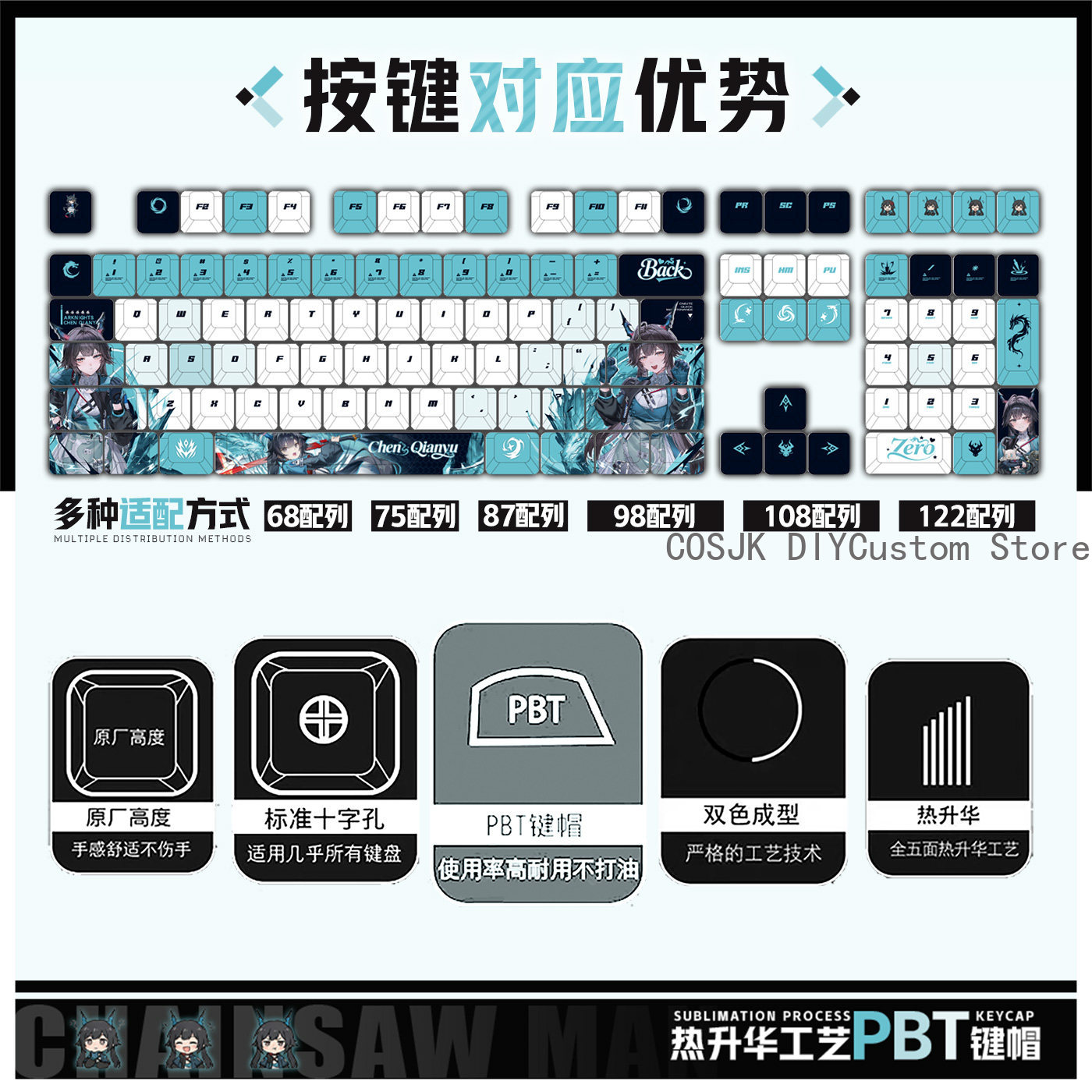 122 Keys Anime Chen Qianyu Ark - đánh giá và giá Gaming Keyboard Mechanical