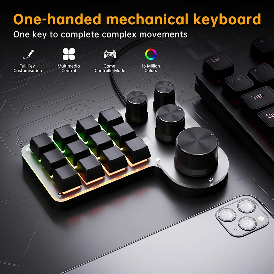 3 Modes 12 Keys Mechanical Key - đánh giá và giá Gaming Keyboard Half