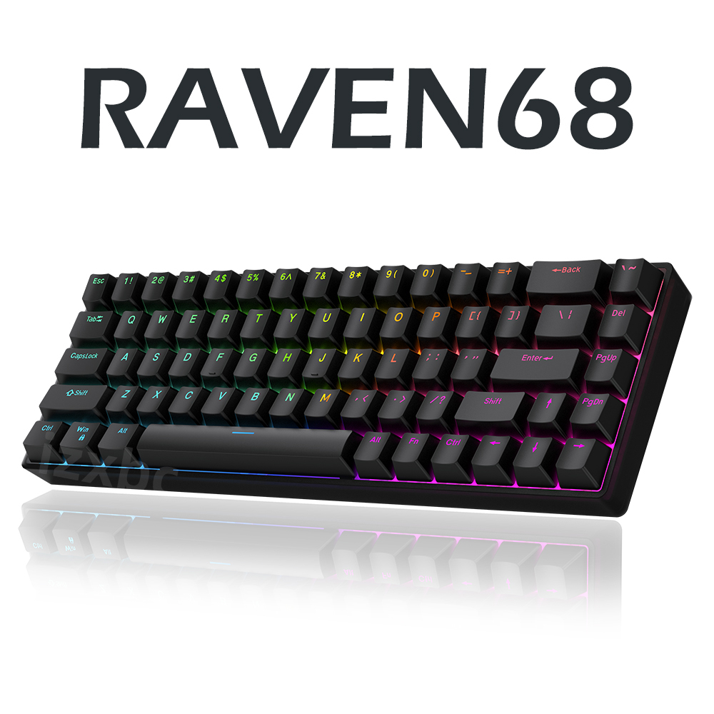 Raven68 Wired Mechanical Keybo - đánh giá và giá Gaming Keyboard Half