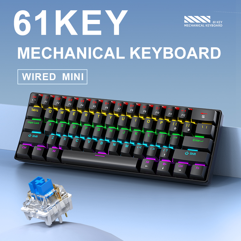 K61 Wired Mechanical Gaming Ke - đánh giá và giá Gaming Keyboard Half