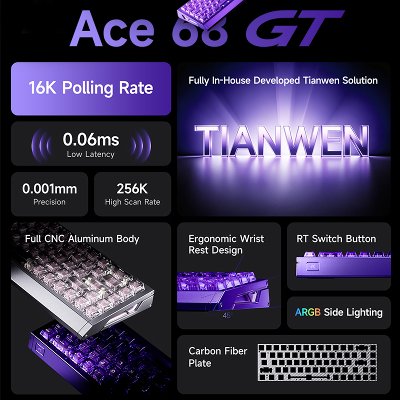 MCHOSE Ace 68 GT Aluminum Allo - đánh giá và giá Gaming Keyboard Hot Swappable