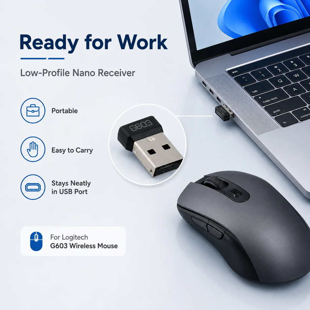 USB Receiver for Logitech G603 - đánh giá và giá Gaming Keyboard Mouse Wireless
