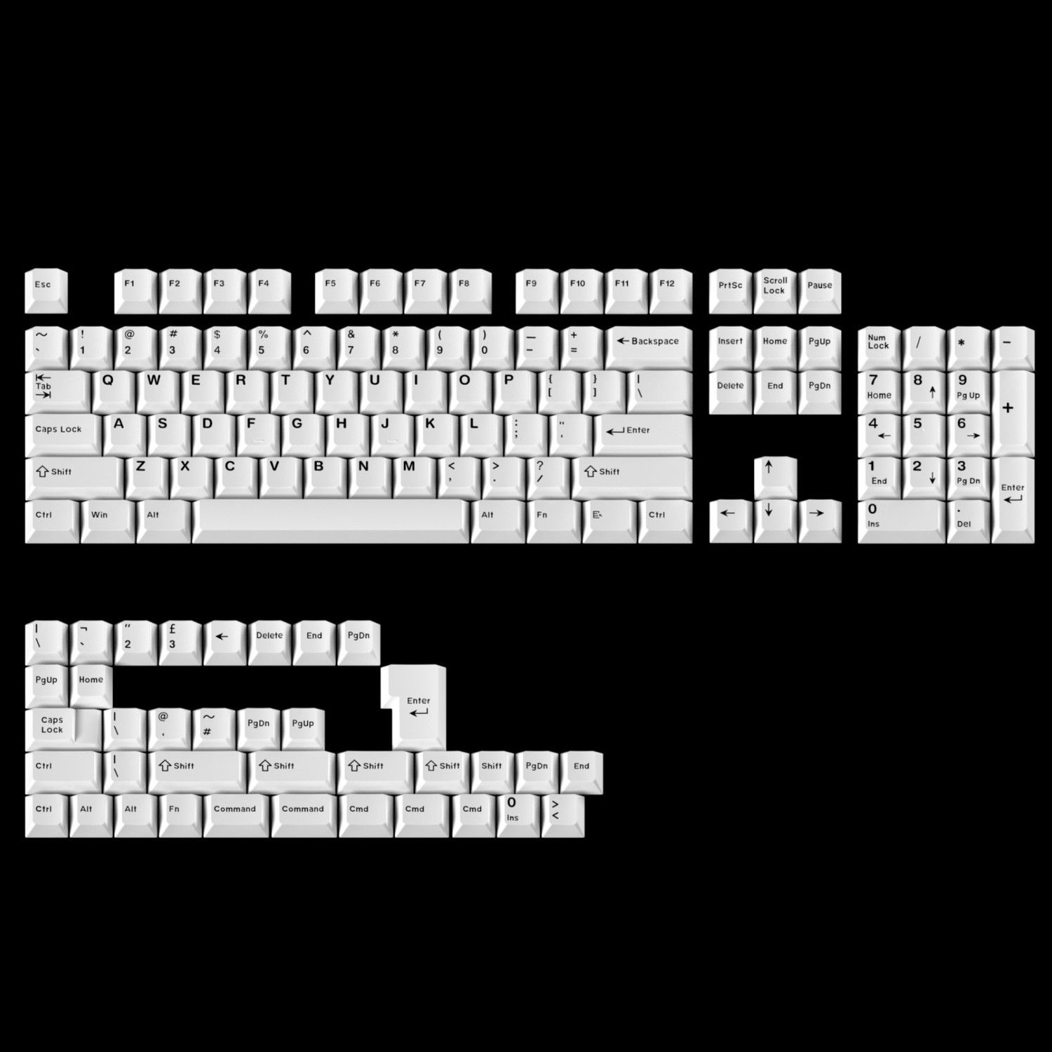 Minimalist Pure White Keycaps  - đánh giá và giá Gaming Keyboard Extension