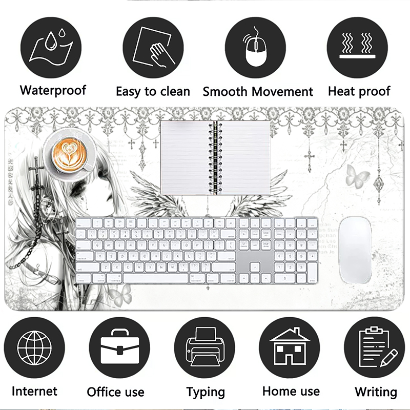Leather Mousepad Black White A - đánh giá và giá Gaming Keyboard Nearby