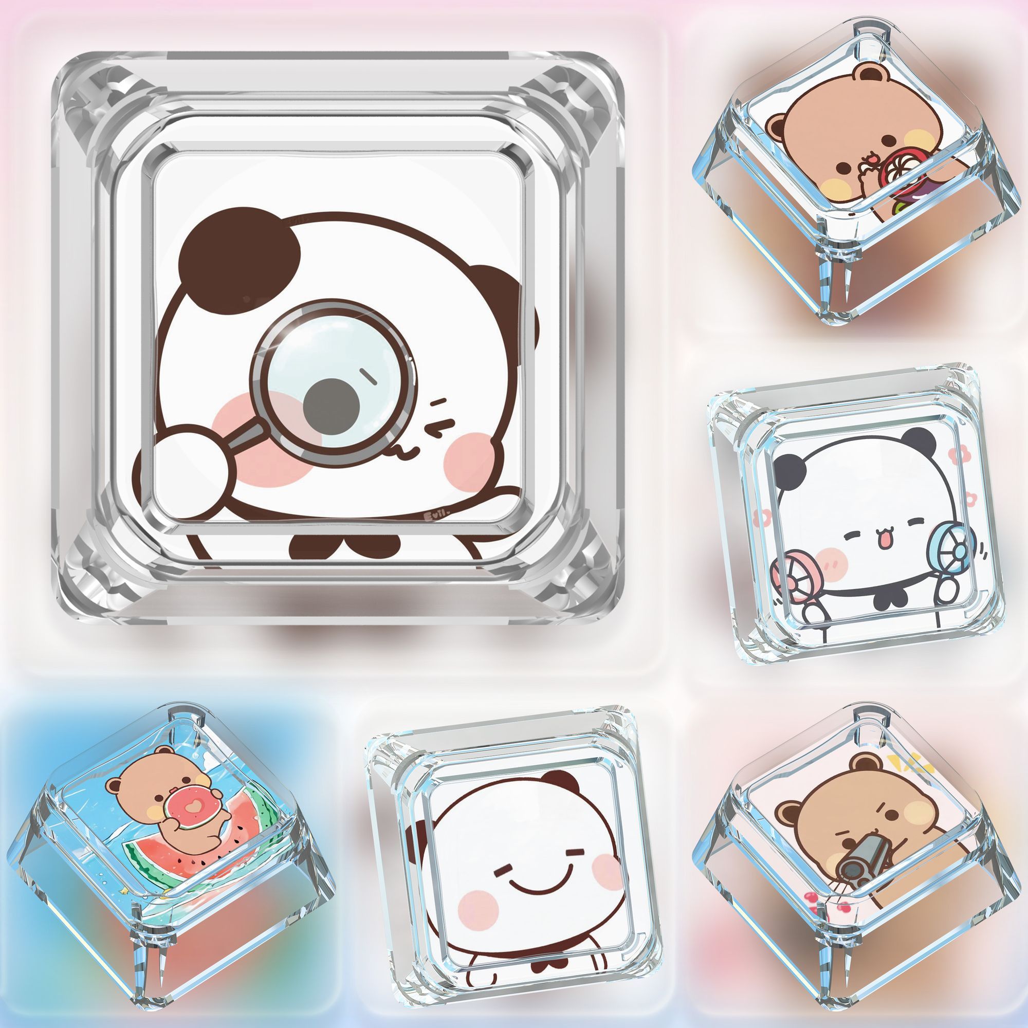 Cute Bubu Dudu Keycaps ABS Cus - đánh giá và giá Gaming Keyboard Mechanical